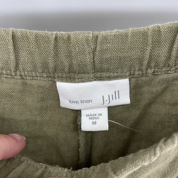 J. Jill Love Linen Lagenlook minimalist elastic waist pull on cropped pants sz M - Picture 4 of 5